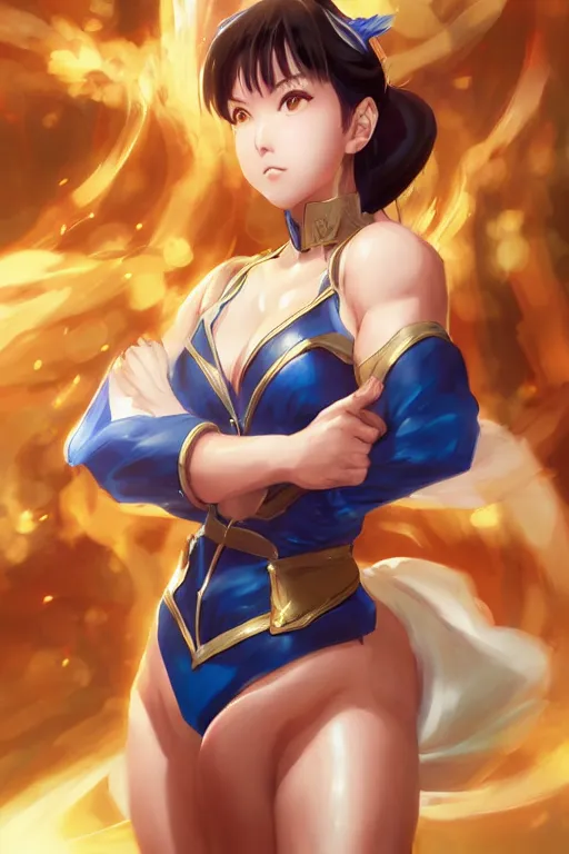 Prompt: A semi realistic anime portrait of Chun li, by Stanley Artgerm Lau, WLOP, Rossdraws, James Jean, Andrei Riabovitchev, Marc Simonetti, and Sakimichan, tranding on artstation