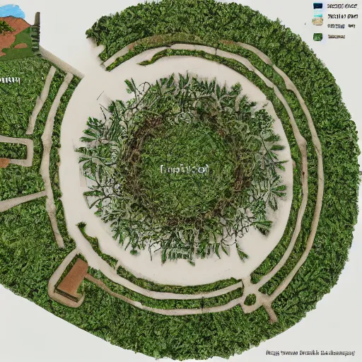 Image similar to top view of an illustration of an architectural plan view of a labyrinth of the deforestation in amazona crisis