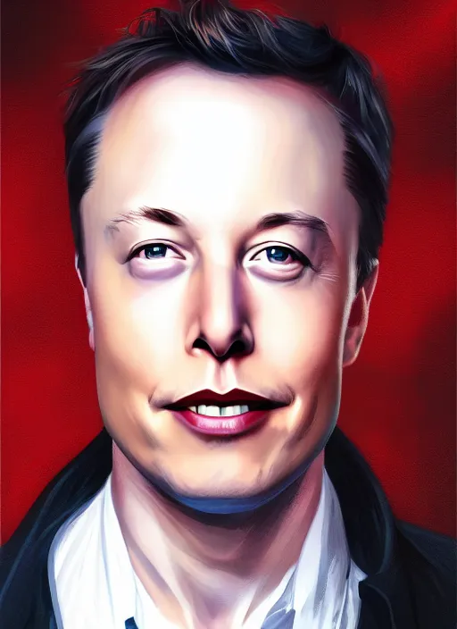 Image similar to ( ( ( portrait of elon musk ) ) ) by charlie bowater, spacex, mars mission,