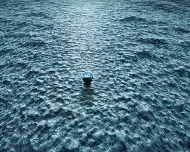 Prompt: a long shot of a giant human head award winning sculpture on the surface of the ocean, in the style of chad knight, hyper detailed, hyper realistic, ray tracing, 8 k resolution, sharp focus