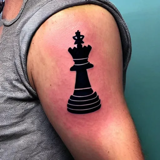 chess pawn with a crown tattoo, Stable Diffusion