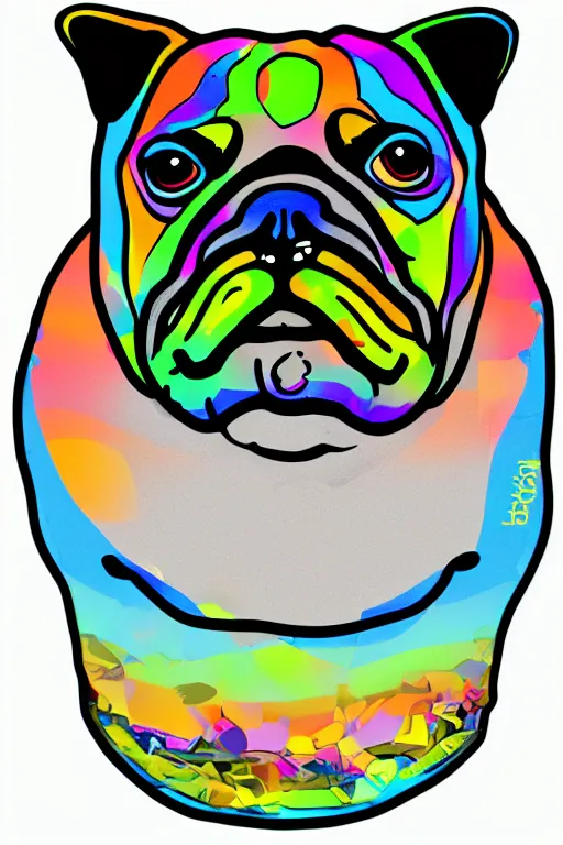 Image similar to Portrait of a big chungus pug, sticker, colorful, illustration, highly detailed, simple, smooth and clean vector curves, no jagged lines, vector art, smooth