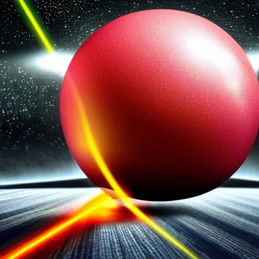 Image similar to A bowling ball falling through time and space, 8k , realistic, surreal