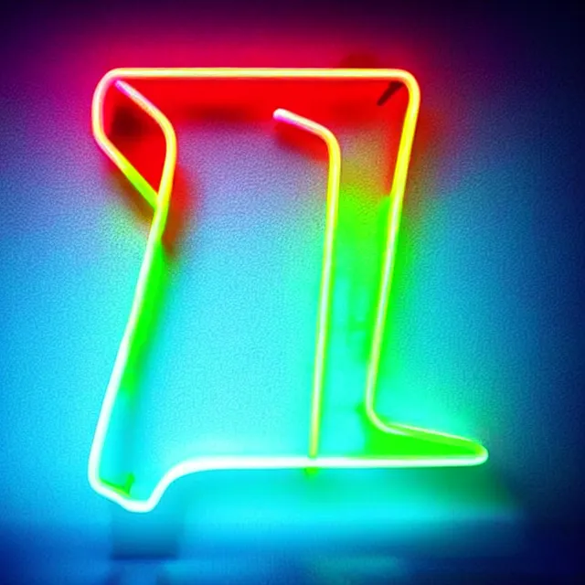 Prompt: Glowing DNA inside a neon transparent 3d object of the letter \'R\' , digital art