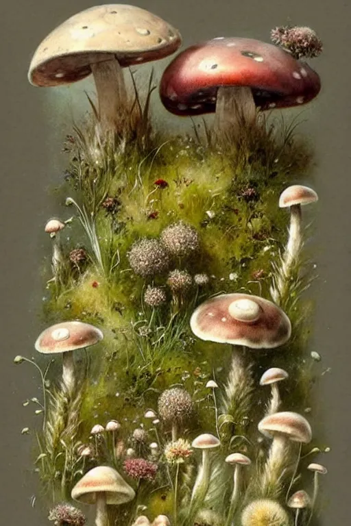 Dreamscape in Fairyland Mushrooms Garlands Fluffy Fluff Clouds with Silver  Lining Concept Art Fantasy · Creative Fabrica