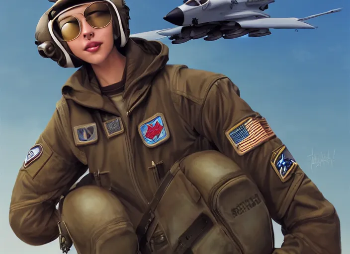 Prompt: character portrait feature of the anthro female anthropomorphic puma cougar fursona wearing aviator sunglasses fighter jet pilot outfit uniform professional pilot for us air force character design stylized by charlie bowater, ross tran, artgerm, and makoto shinkai, detailed, soft lighting, rendered in octane, peru in background
