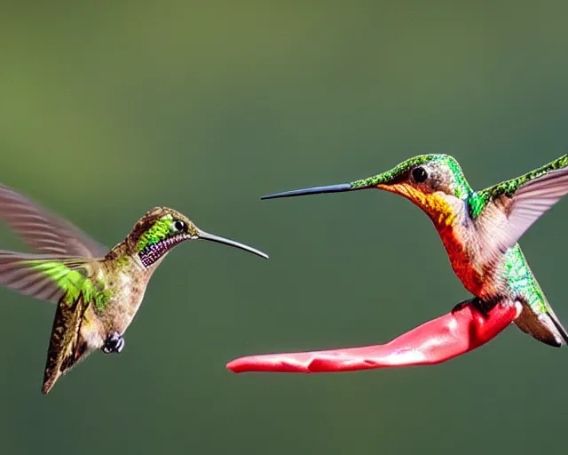 Prompt: photograph of a GIANT!!! hummingbird eating a shark!!