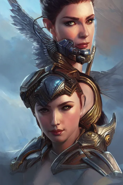 Image similar to amazon valkyrie athena, d & d, fantasy, portrait, highly detailed, headshot, digital painting, trending on artstation, concept art, sharp focus, illustration, art by artgerm and greg rutkowski and magali villeneuve