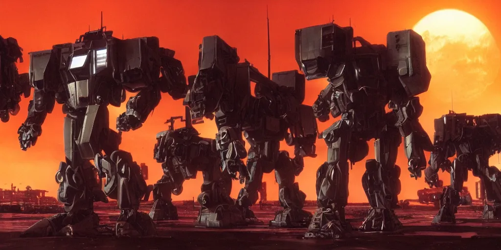 Prompt: Film still of mechwarrior designed by in battle in Tokyo at night by syd mead, Scott Robertson, james cameron, octane, 4k