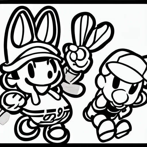 paper mario coloring page