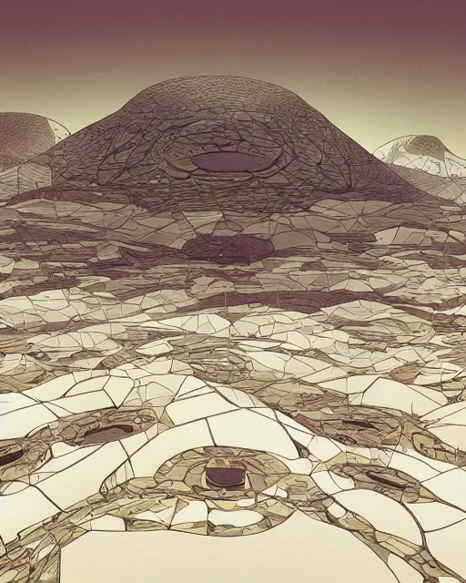 Image similar to bioremediation white architecture in the vast desert of atacama, building in the mining tailing, by kilian eng