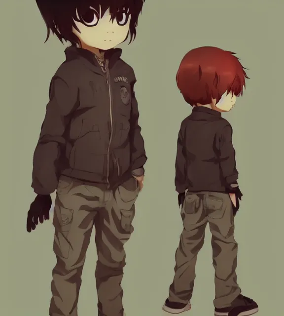 Image similar to cute little boy anime character inspired by jason voorhees art by rossdraws, wlop, ilya kuvshinov, artgem lau, sakimichan and makoto shinkai, anatomically correct, extremely coherent, highly detailed, sharp focus, slasher movies, smooth, red lighting, very realistic, symmetrical