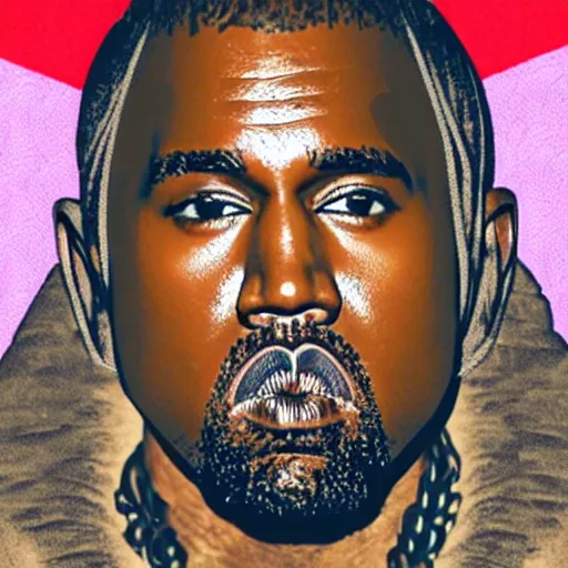 Image similar to kanye west in fashwave style