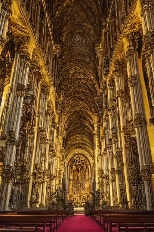 Image similar to photo inside a cathedral, ornate highly detailed intricate