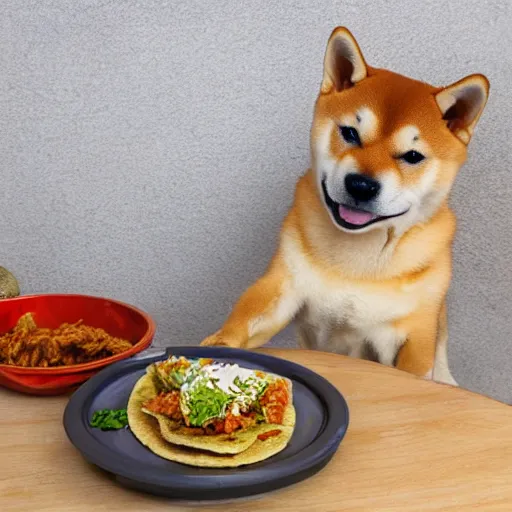 Image similar to shiba inu eating taco