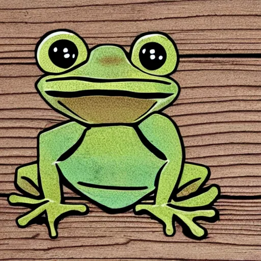 Prompt: a font frog