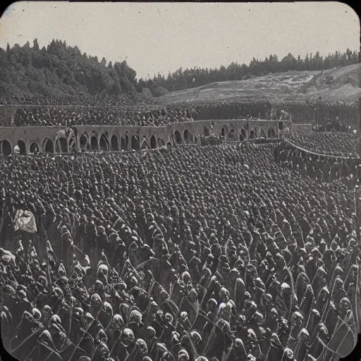 Image similar to “ large medieval battle, 1 9 0 0 ’ s photo ”