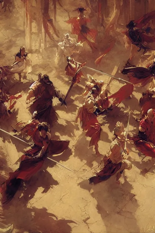 Image similar to wuxia, painting by gaston bussiere, craig mullins, j. c. leyendecker