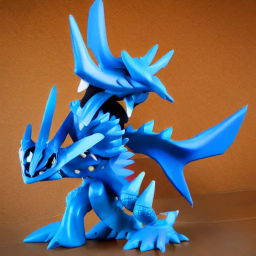 Image similar to Dialga the Pokémon, mini figure, photo, trending on artstation