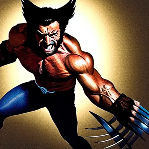 Image similar to wolverine action pose, portrayal by danny devito