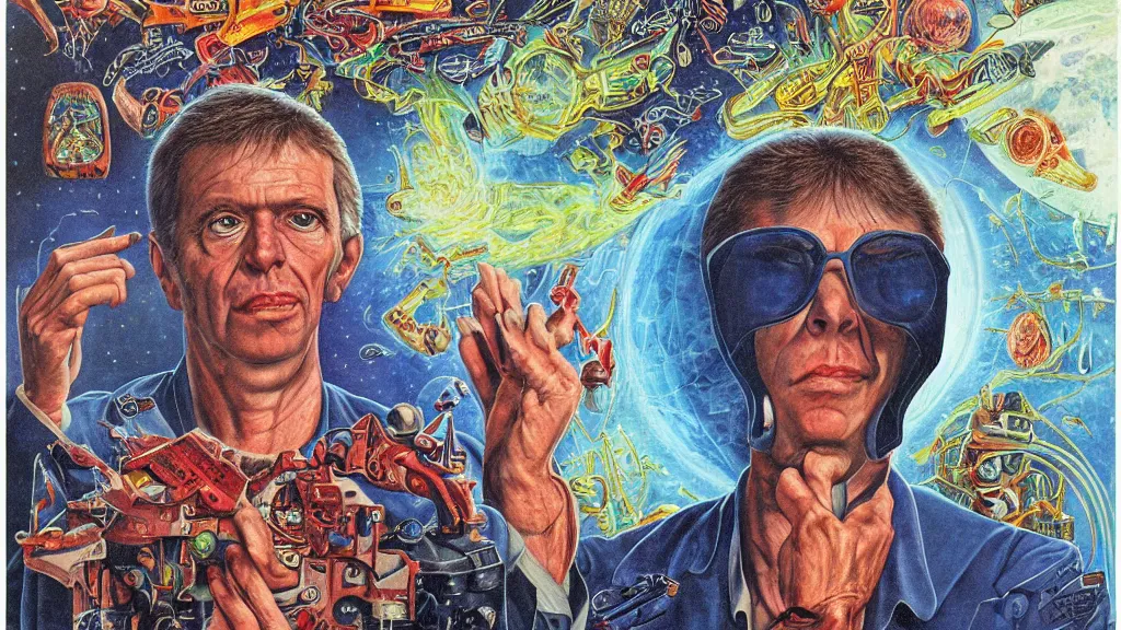 Prompt: self portrait by Ron Walotsky.