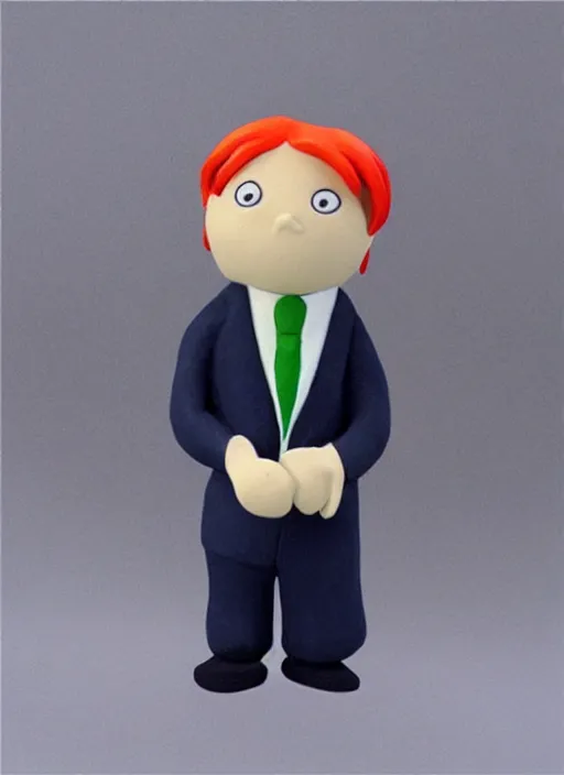 Prompt: money cartoon character with tie, 3 d clay figure, kawaii