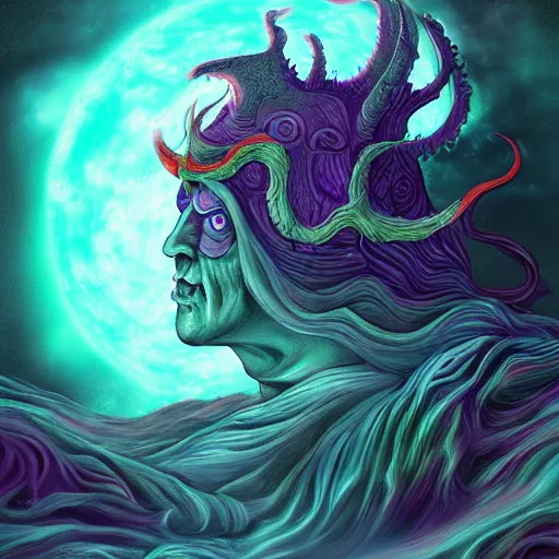 Image similar to lord of the dream world, cosmic horror art, digital art