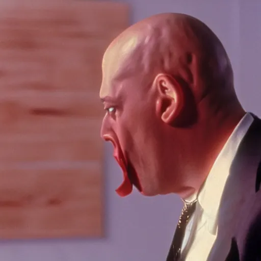 Image similar to still of homer simpson in the movie american psycho