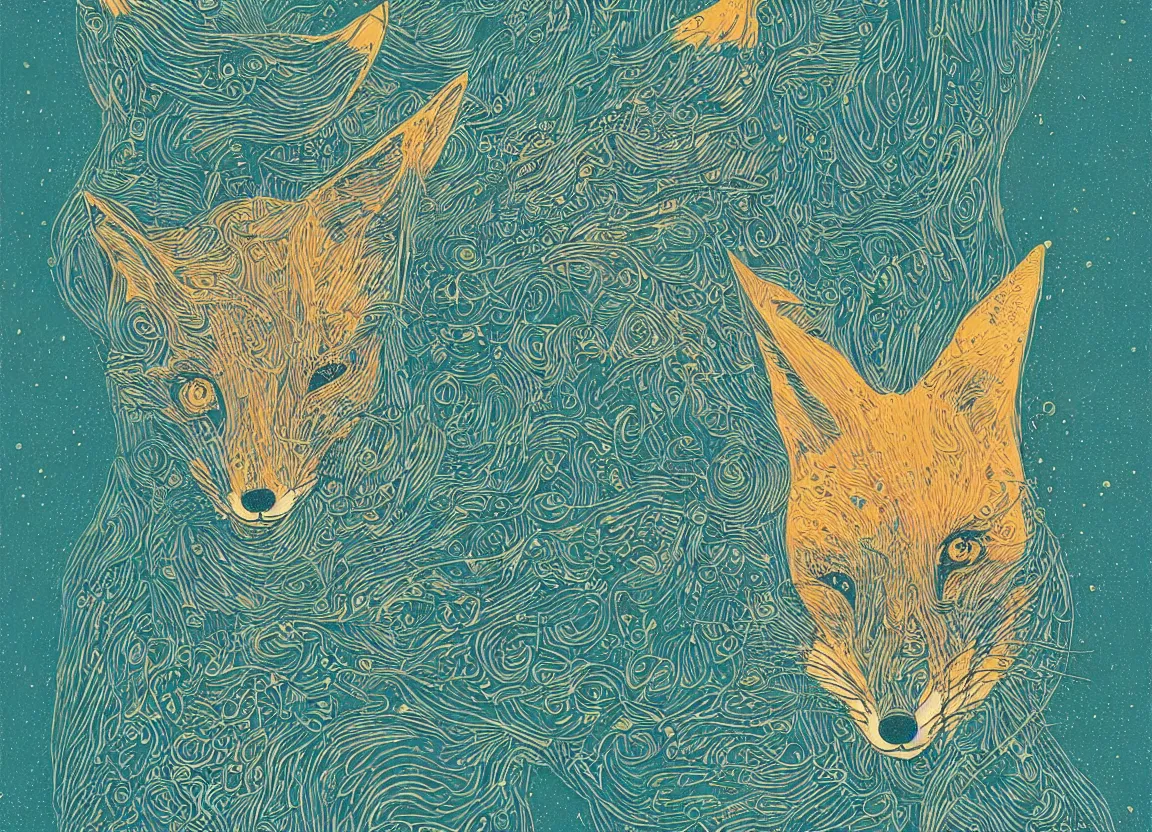 Prompt: a fox head by victo ngai, clean long lines, ultra detailed