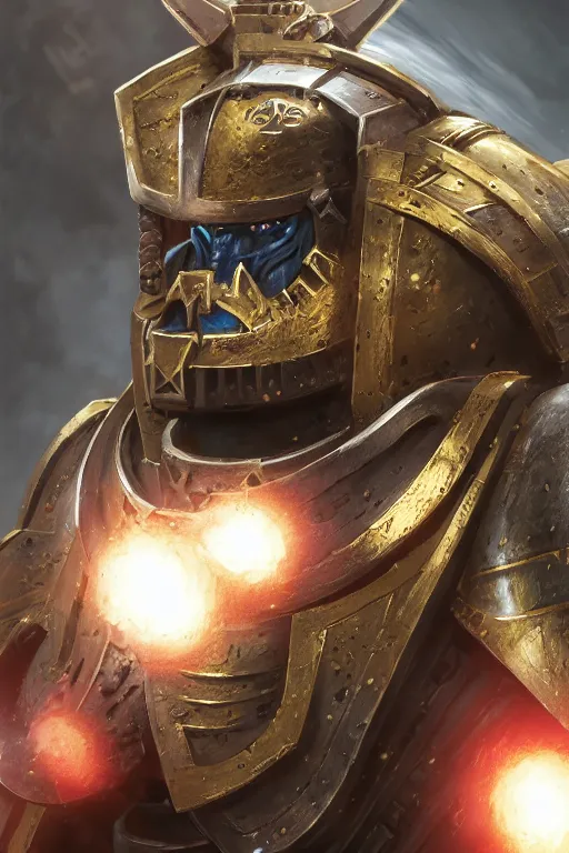 Image similar to armor portrait heros warhammer 4 0 k horus heresy fanart - the primarchs emperor by johannes helgeson animated with vfx concept artist & illustrator global illumination ray tracing hdr fanart arstation zbrush central hardmesh 8 k octane renderer comics stylized