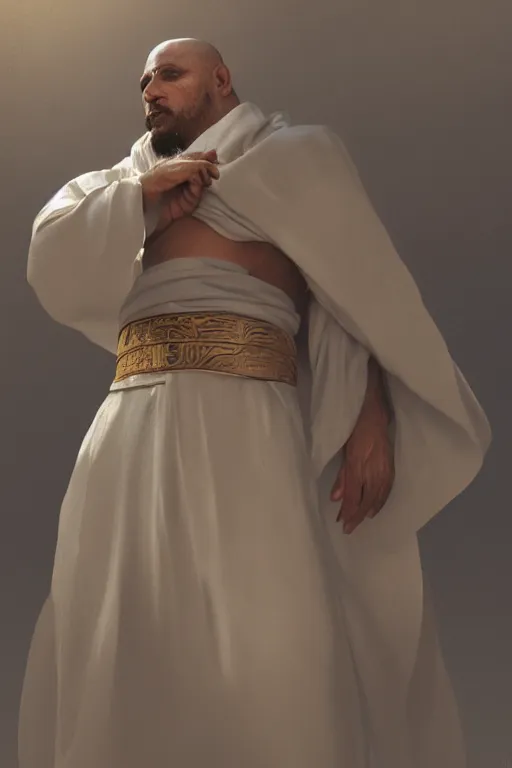 Prompt: egyptian monk, religious, portrait, powerfull, intricate, elegant, volumetric lighting, digital painting, highly detailed, artstation, sharp focus, illustration, ruan jia