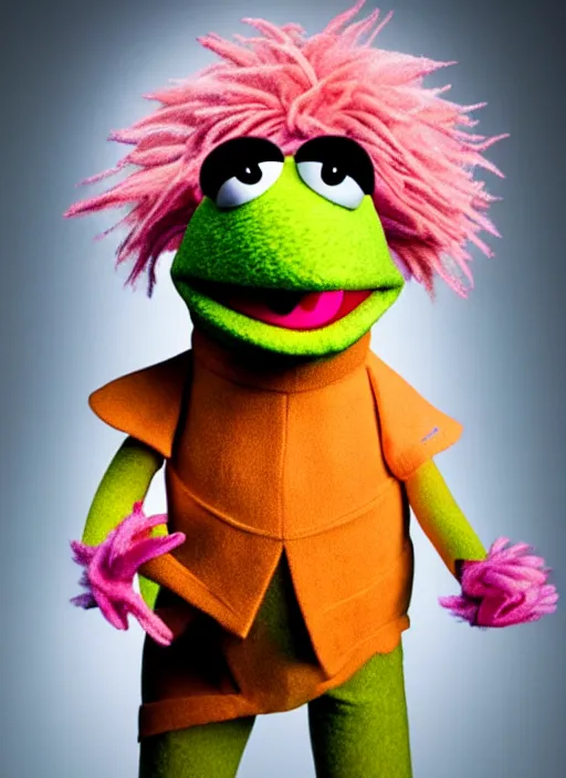 Prompt: studio portrait still of muppet!!!!! neo!!!!!! as a muppet muppet as a muppet, 8 k, studio lighting, key light,