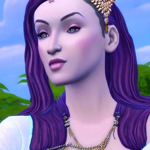 Prompt: beautiful goddess for the sims 4