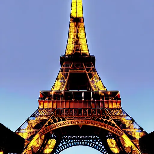 Image similar to The Eiffel tower redesigned by Albert Speer, Colour photograph, detailed, architecture