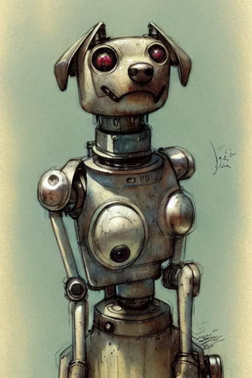 Image similar to (((((1950s robot dog . muted colors.))))) by Jean-Baptiste Monge !!!!!!!!!!!!!!!!!!!!!!!!!!!