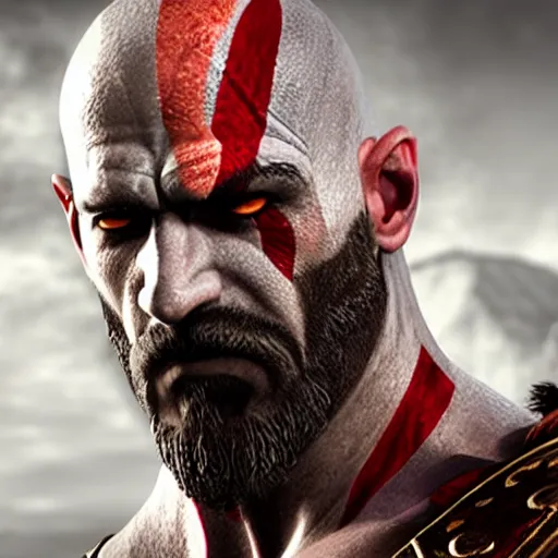 Kratos From God Of War Staring Intently At A Mobile Stable Diffusion