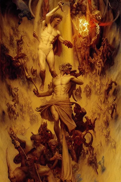 Prompt: the seventh circle of hell from dante's divine comedy. highly detailed painting by gaston bussiere, craig mullins, j. c. leyendecker 8 k