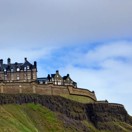 Prompt: edinburgh castle with a desert background