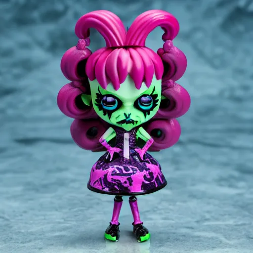 Image similar to a cthulhu monster high action figure, product shot