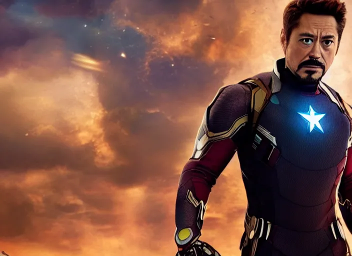Prompt: film still of Joseph Gordon Leavitt as Tony Stark in Avengers Infinity War, 4k