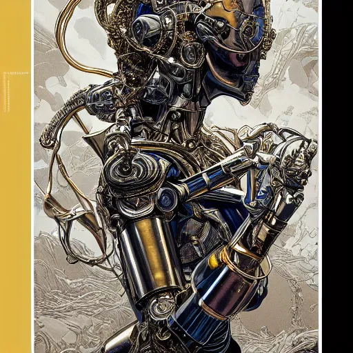 Prompt: vibrant portrait of beautiful marble and golden cyborg woman by laurie greasley gustave dore ron english, cybernetics, low contrast, cinematic dramatic lighting, hyper realistic detailed intricate render, hypermaximalist, ornate, epic composition, cryengine octane, sharp focus, concept art, masterpiece