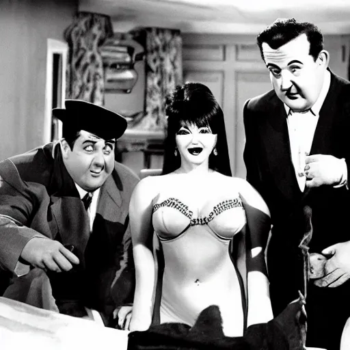 Image similar to Abbott and Costello meet Elvira