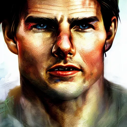 Prompt: Portrait of Tom Cruise portraying an alien, sci-fi movie cinematic frame, detailed, sharp