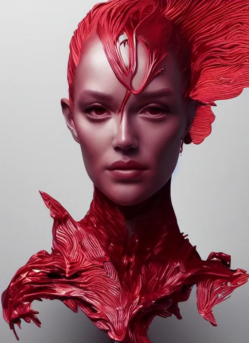 Image similar to sculpture made of flame, portrait, female, future, torch, fire, harper's bazaar, vogue, fashion magazine, intricate, concept art, close up, ornate, luxury, elite, elegant, trending on artstation, by ruan jia, by Kenneth Willardt, by ross tran, by WLOP, by Andrei Riabovitchev,