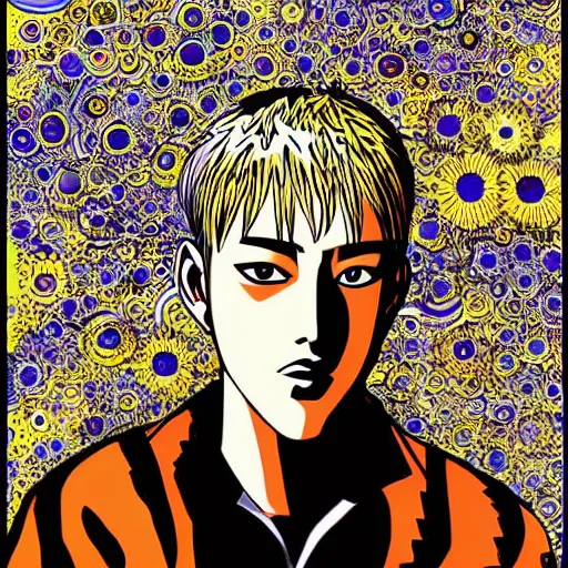 Prompt: Eikichi Onizuka still in G.T.O. illustration, medium shot, intricate, elegant, highly detailed, digital art, ffffound, art by Tōru Fujisawa,