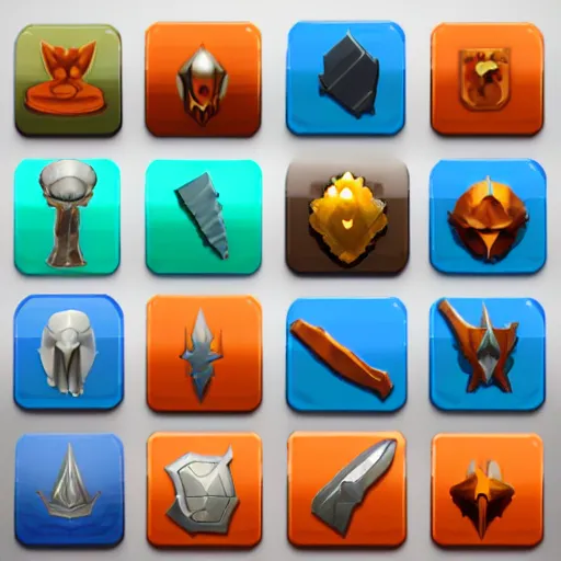Prompt: skill icons from an MMORPG
