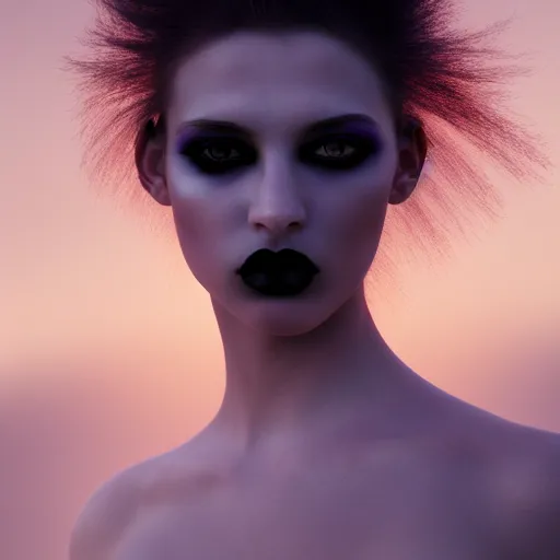 Image similar to photographic portrait of a stunningly beautiful goth emo female in soft dreamy light at sunset, contemporary fashion shoot, by edward robert hughes, annie leibovitz and steve mccurry, david lazar, jimmy nelsson, breathtaking, 8 k resolution, extremely detailed, beautiful, establishing shot, artistic, hyperrealistic, beautiful face, octane render