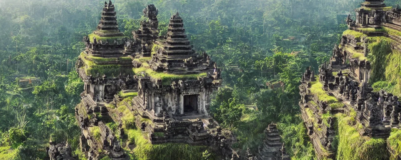 Prompt: most epic dramatic garuda wisnu kencana view, bali. epic cinematic hyperrealism masterpiece. realistic poster with shaded lighting by craig mallismo, artgerm, jeremy lipkin and michael garmash, unreal engine, radiant light, detailed and complex environment, digital art, art station trends