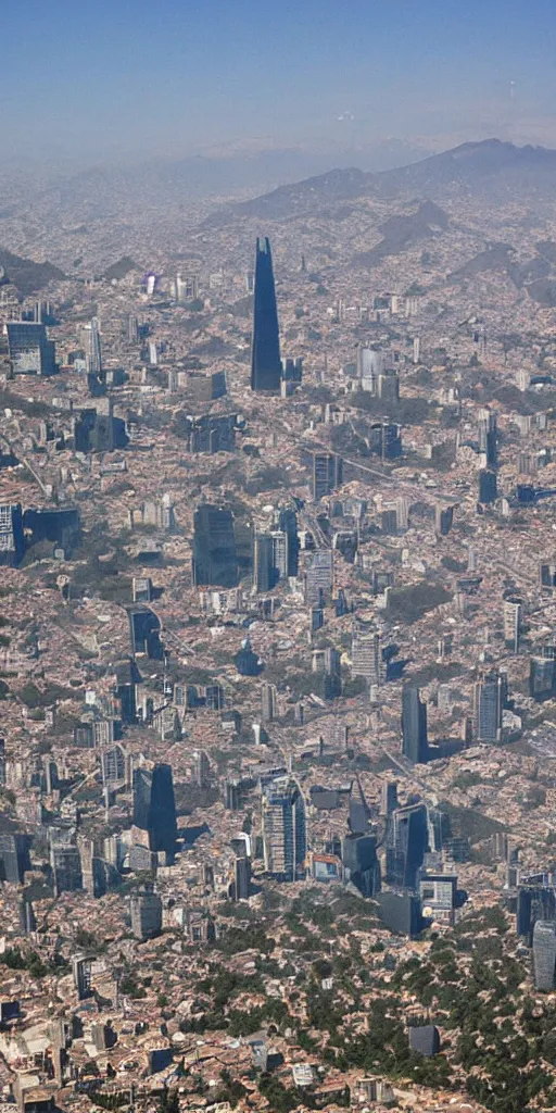 Prompt: flying pudú destroying Santiago de Chile with laser beams from their eyes