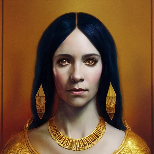 Image similar to Cleopatra portrait, atmospheric lighting, painted, intricate, volumetric lighting, beautiful, rich deep colors masterpiece, golden hour, sharp focus, ultra detailed, by Leesha Hannigan, Ross Tran, Thierry Doizon, Kai Carpenter,Ignacio Fernández Ríos